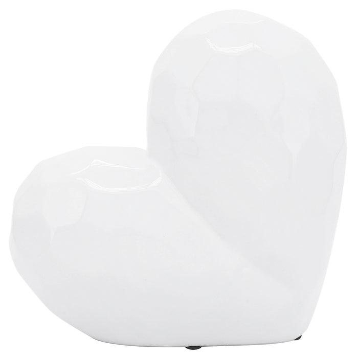 Ceramic Heart 8" - White