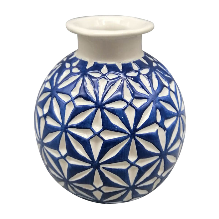 Ceramic 6" Daisy Vase - Blue