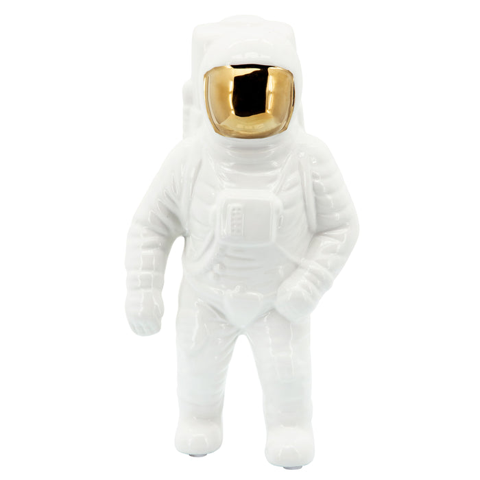 11" Astronaut Statuette - White / Gold