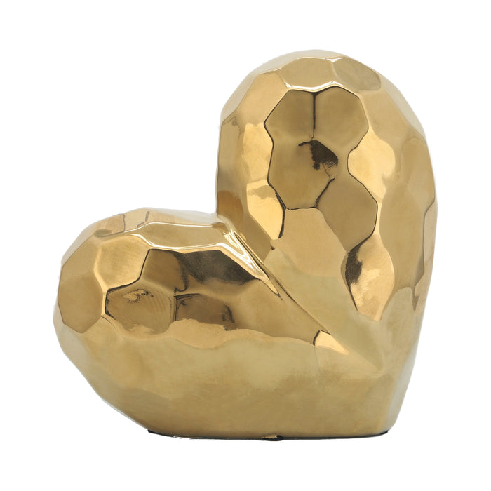 Ceramic Heart 8" - Gold