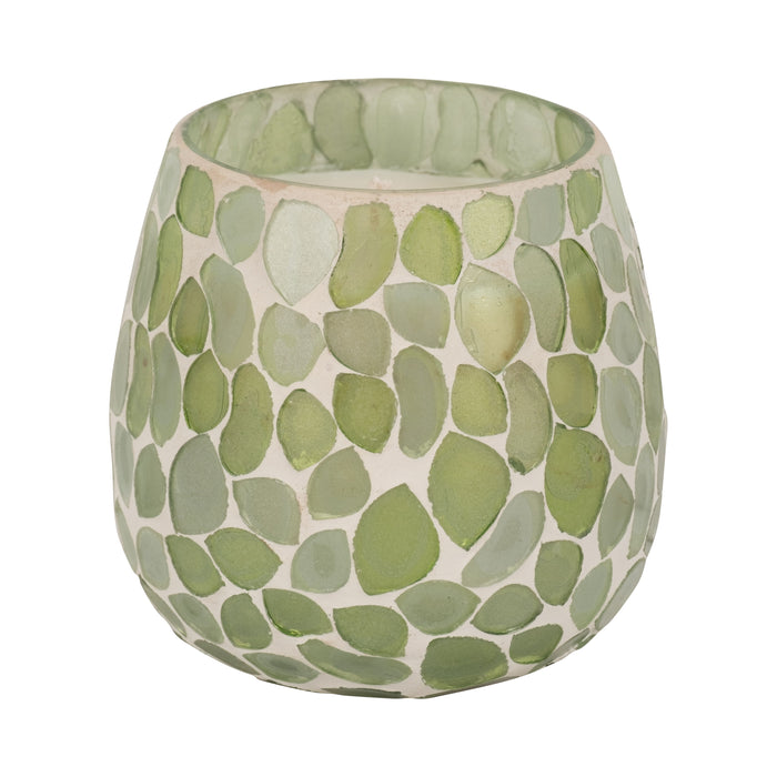 4" - 11 Oz Mosaic Scented Candle - Light Green