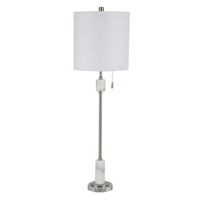37" Bari Marble Lamp - Silver