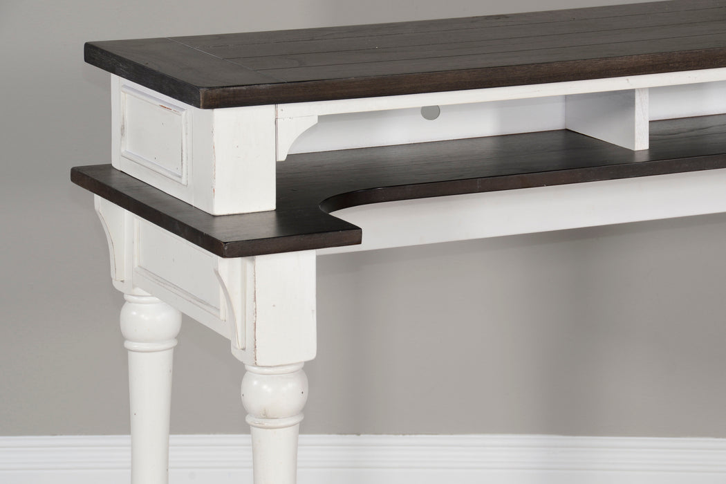 Carriage House - Console Table - White / Dark Brown