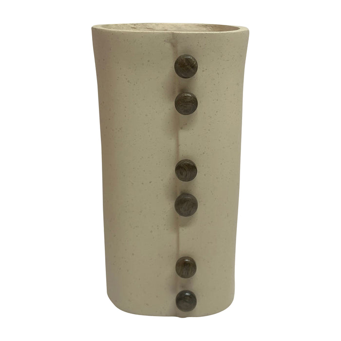 Button Vase - Ivory / Beige