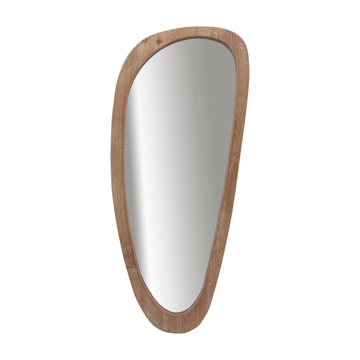 Wood Egg Shaped Mirror 15 x 36 - Brown Wb