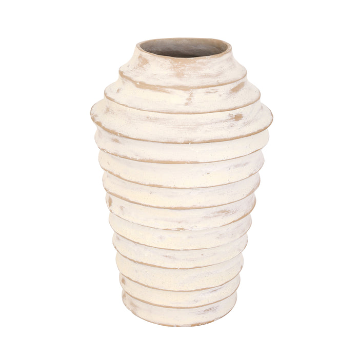 14" Siena Medium Ecomix Vase - Ivory / Beige