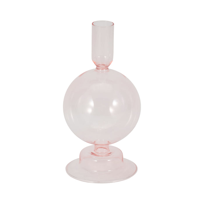 7" Bubble Taper Candle Holder - Pink