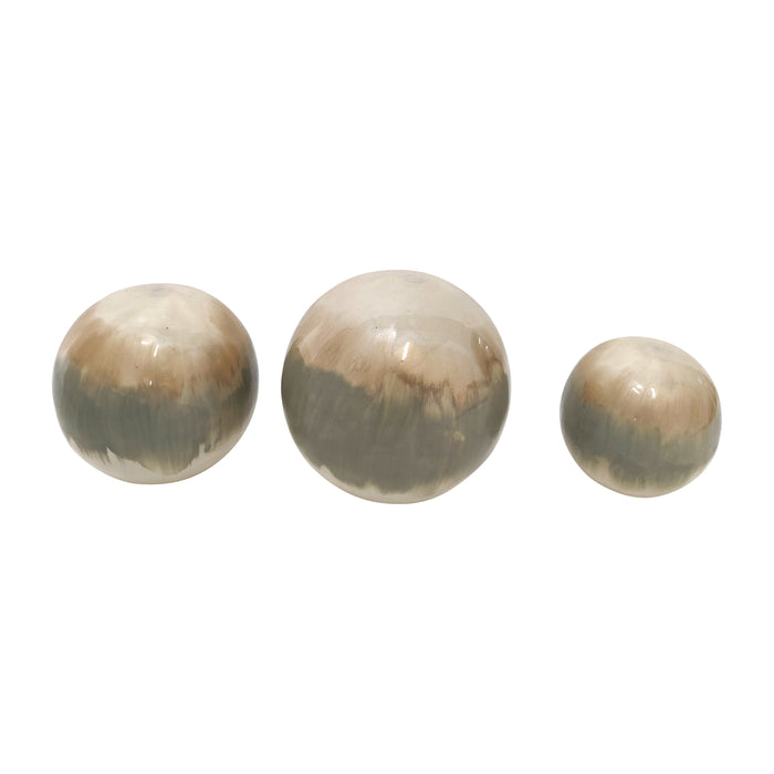 Metal 4/5/6" Galaxy Orbs (Set of 3) - Pearl