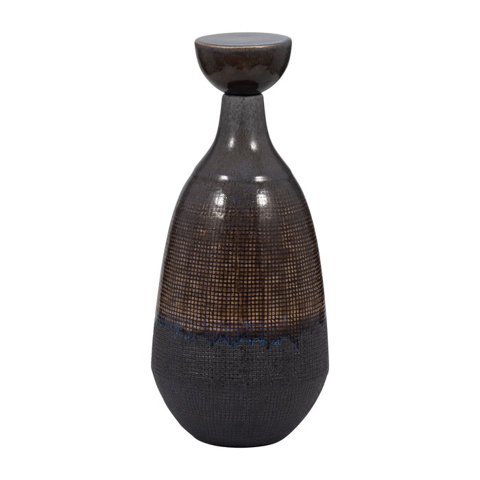 Neader Large Ceramic Bottle - Dark Brown