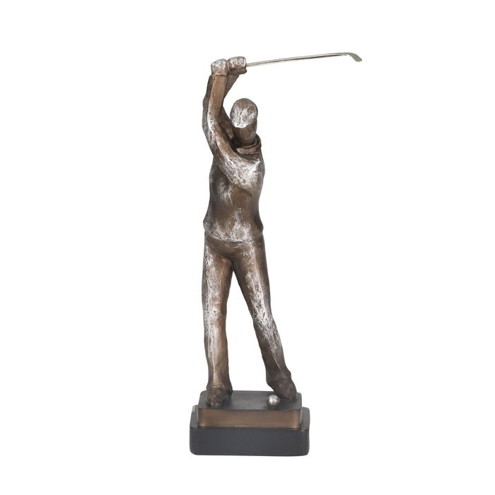 Resin Golf Figurine 14" - Silver