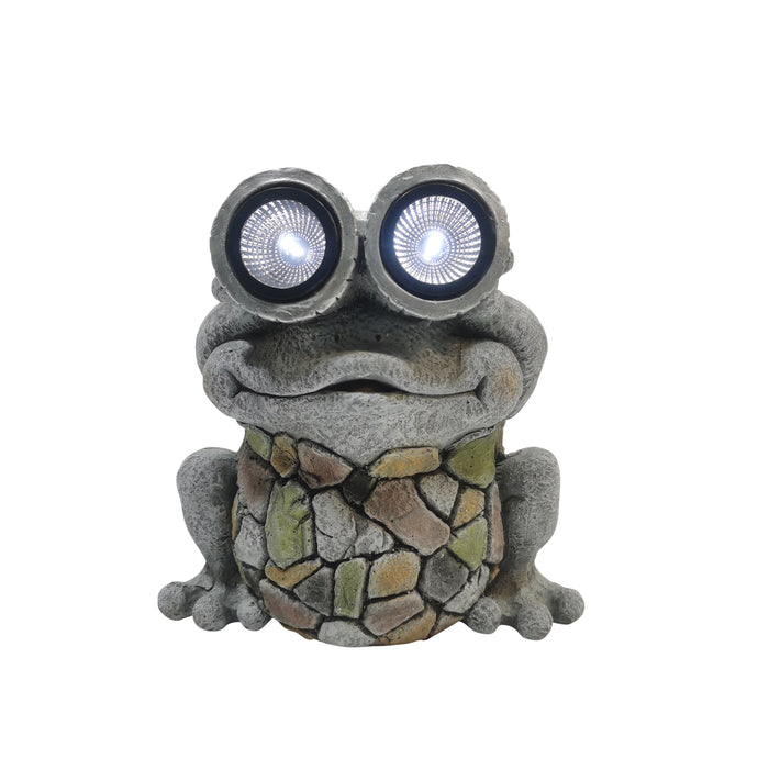 12" Frog With Solar Goggles - Multi