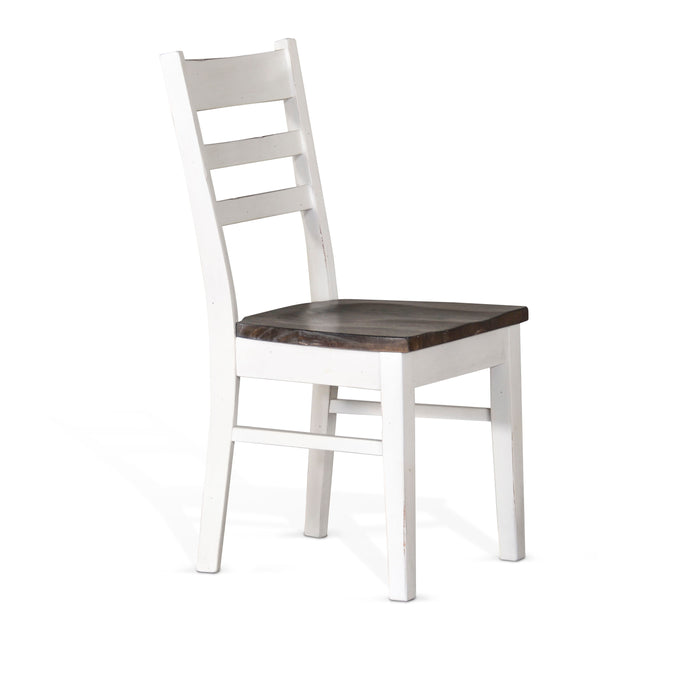 Carriage House - Ladderback Chair - White / Dark Brown