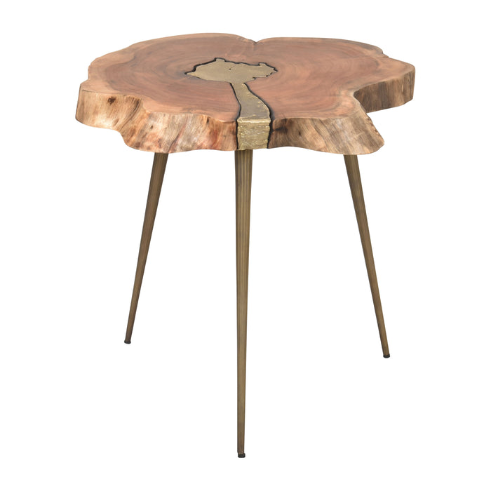 Wood 22" Natural Wood Side Table - Brown