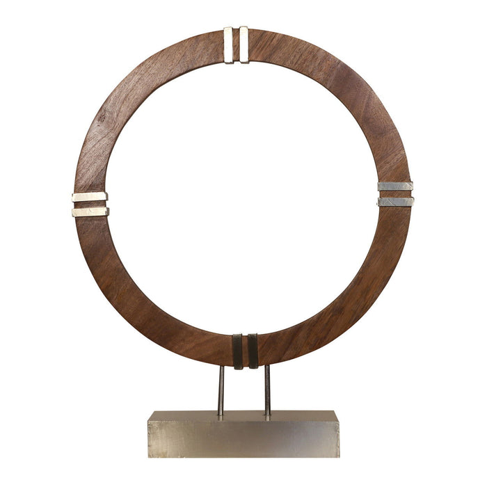 30" Garner Small Wood Ring Statuary - Brown