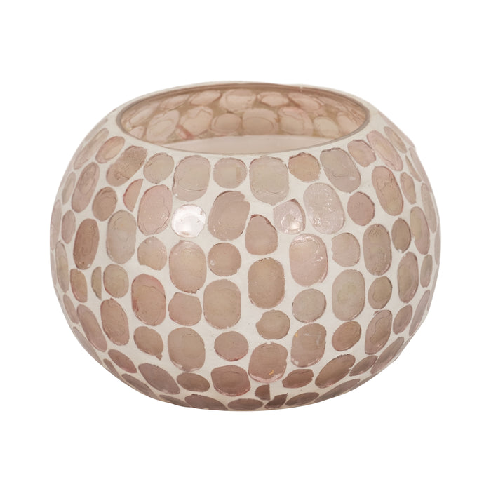 5" - 19 Oz Mosaic Scented Candle - Soft Pink