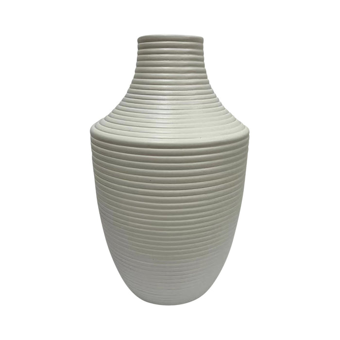 Ceramic Lines Vase - White