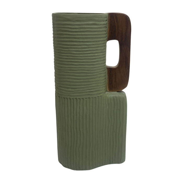 Ecomix Vase With Handles - Sage Green