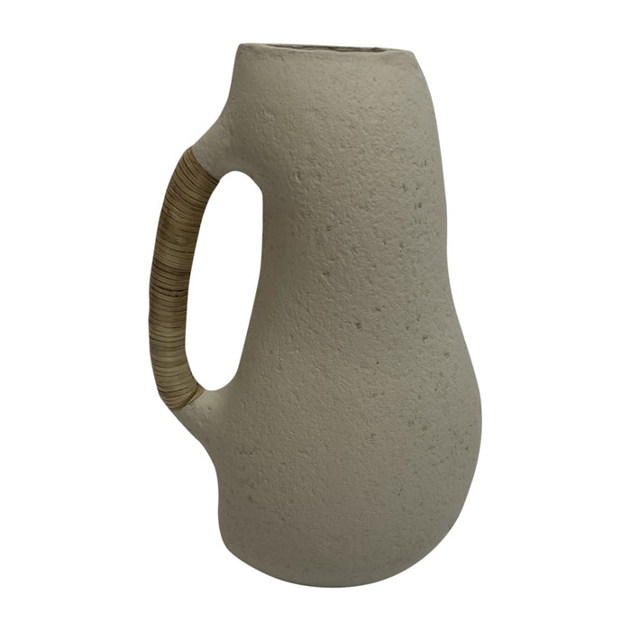 Ecomix Organic Vase With Caning - Ivory