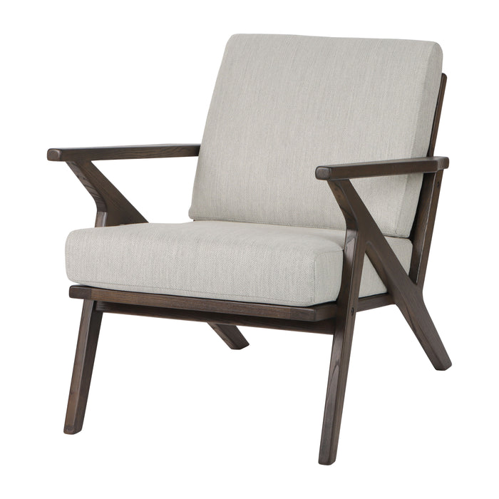 Cressida Wood Accent Chair - Ivory