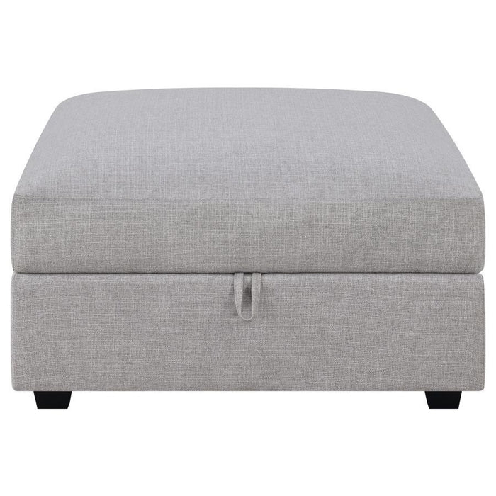 Cambria - Upholstered Square Storage Ottoman - Gray