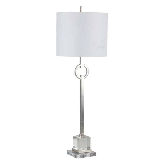 35" Padua Crystal Base Table Lamp - Silver