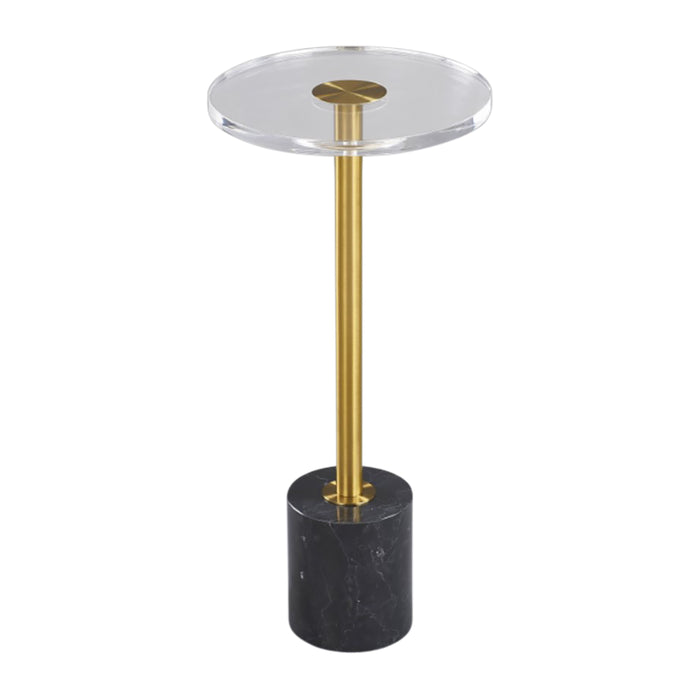21" Elisia Acrylic And Marble Accent Table - Gold
