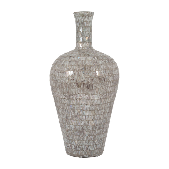 Glass 24" Mosaic Vase - Brown Quartz