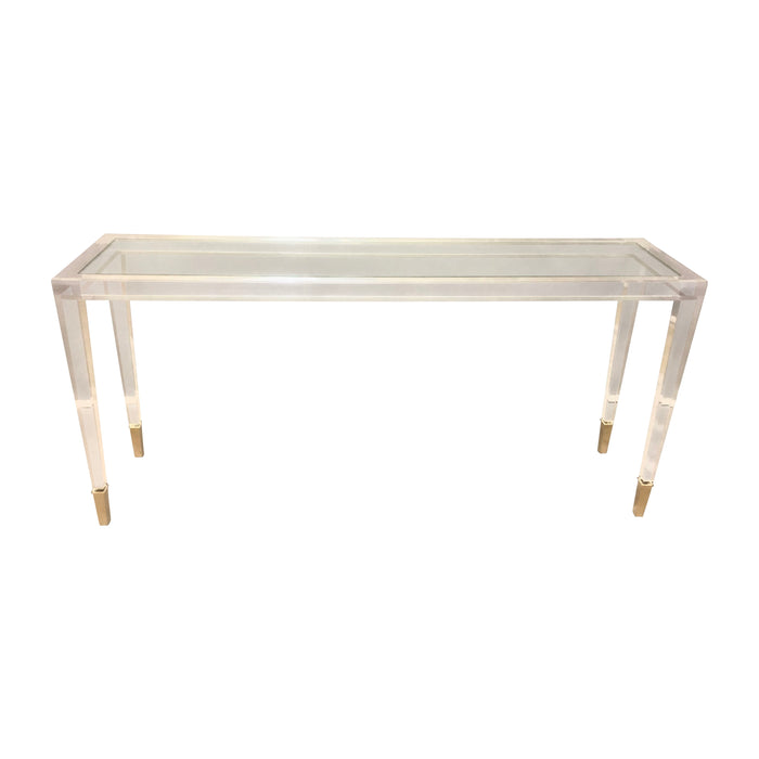 60" Basseux Acrylic Console Table - Clear / Frost