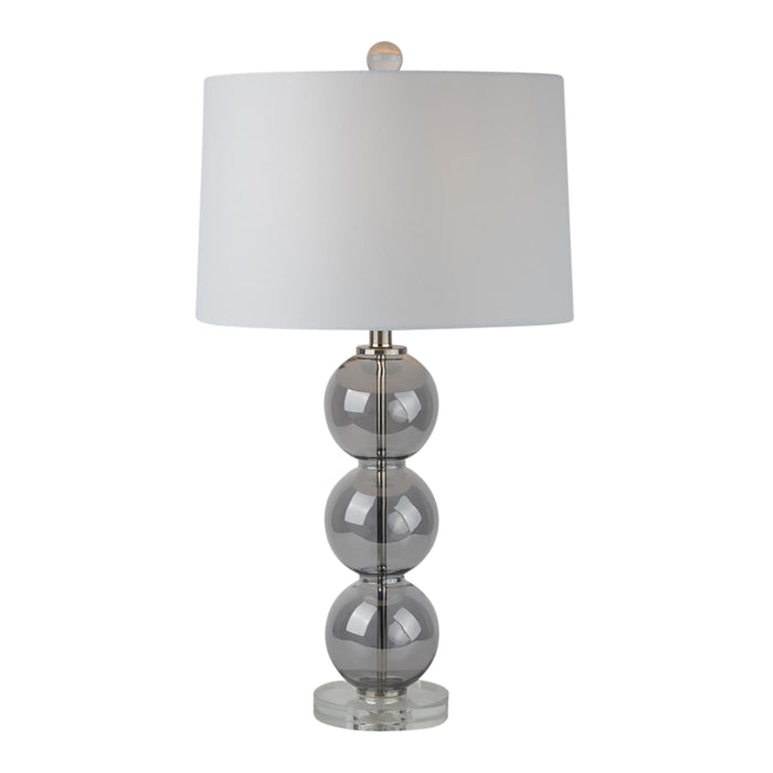 29" Stacked Ball Table Lamp Crystal Base - Gray