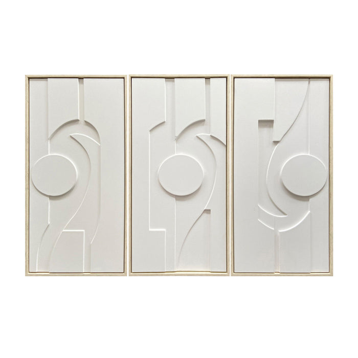12" x 24" Novak Dimensional 3 / A Wall Decor (Set of 3) - White