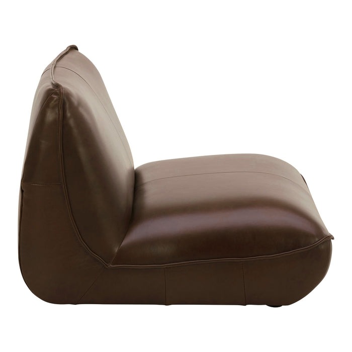 Zeppelin - Leather Slipper Chair - Dark Brown