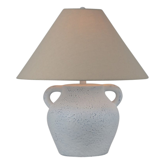 23" Textured Jug Table Lamp - White / Grey