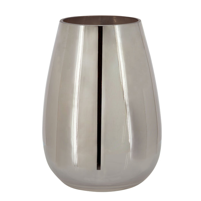 Glass Metallic Vase 8" - Silver
