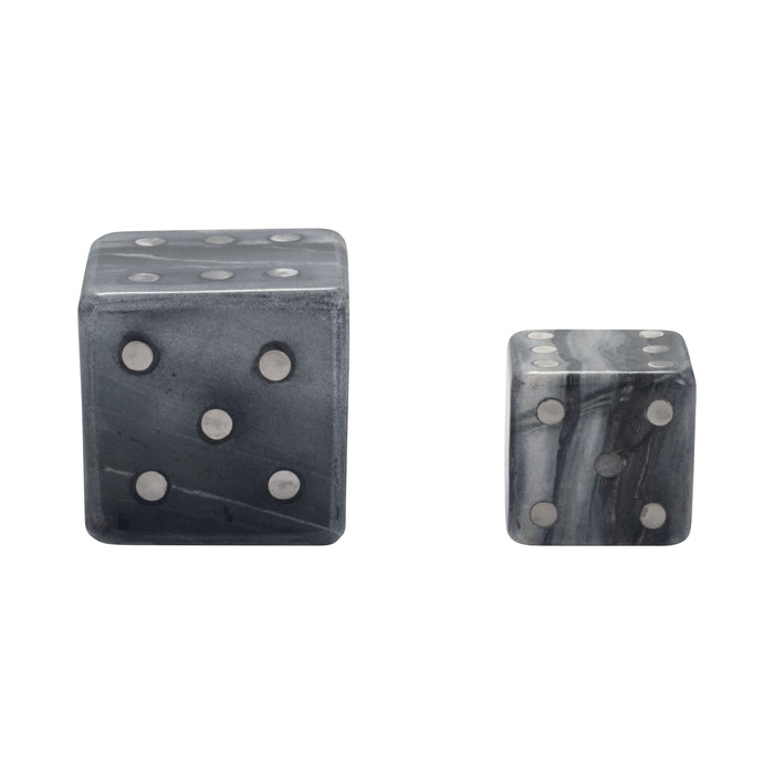 3 / 4" Mistry Marble Dice (Set of 2) - Grey
