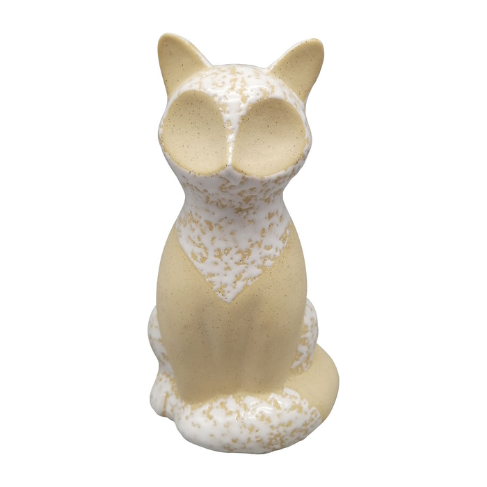 Ceramic 8" Sitting Fox Vase - Ivory