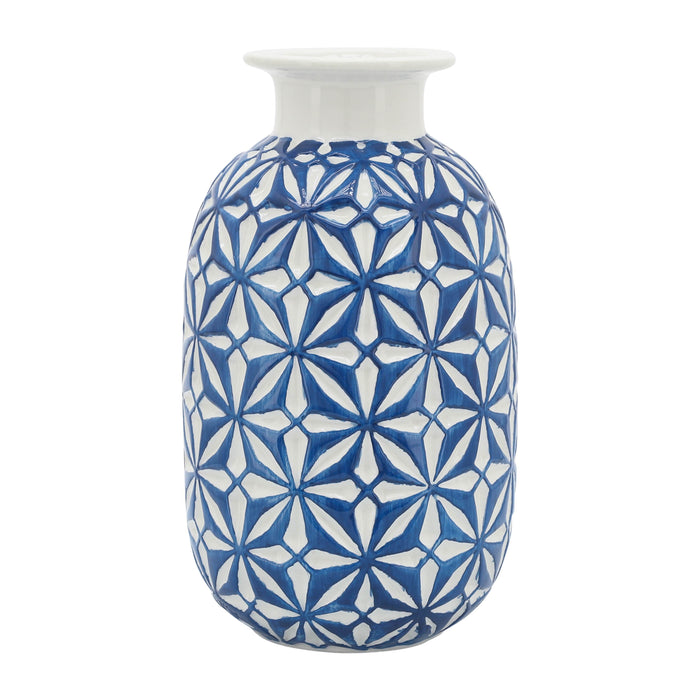 Ceramic 8" Daisy Vase - Blue