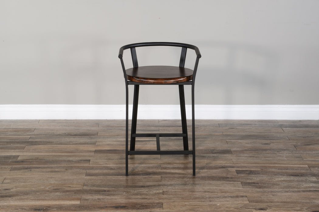 Metroflex - 24" Barstool With Wood Seat - Dark Brown
