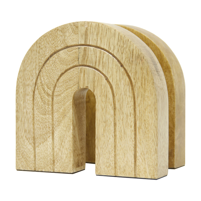 6" Arch Bookend (Set of 2) - Natural