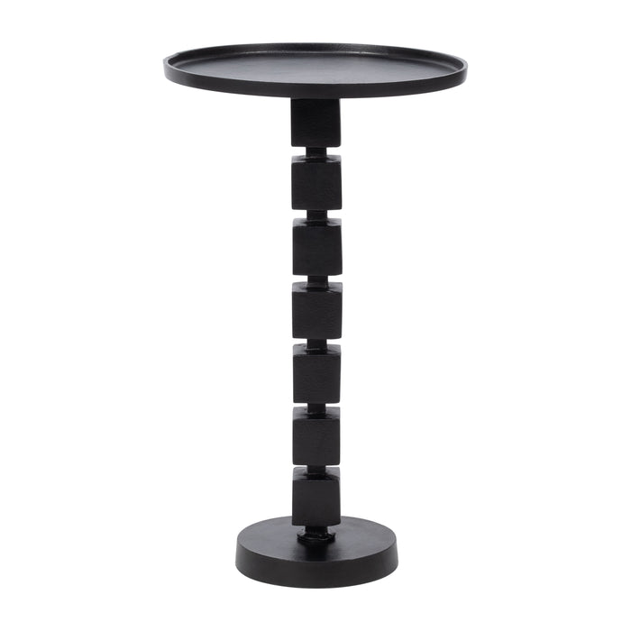 26" Aluminum Stacked Cube Accent Table - Black