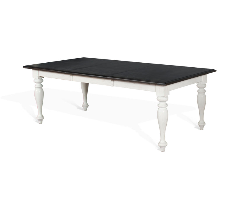 Carriage House - Rectangular Extension Dining Table - White / Dark Brown