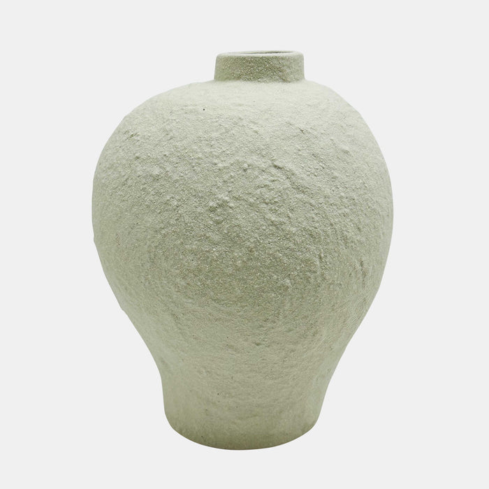 8" Curved Rough Vase - Cream White