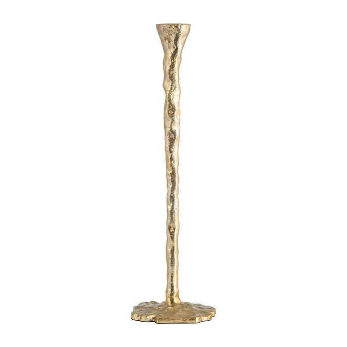 Metal 11" Forged Taper Candleholder - Gold