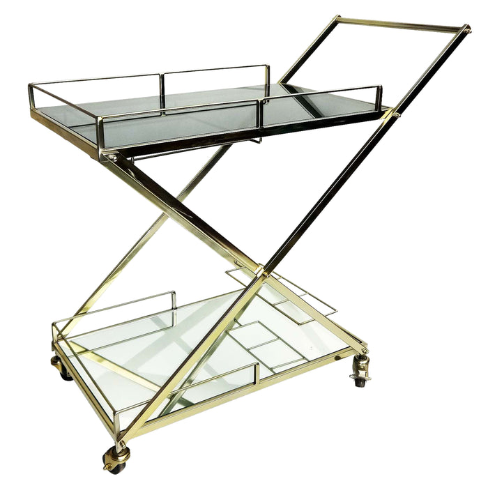 Two Tier Rolling Bar Cart 33" - Gold