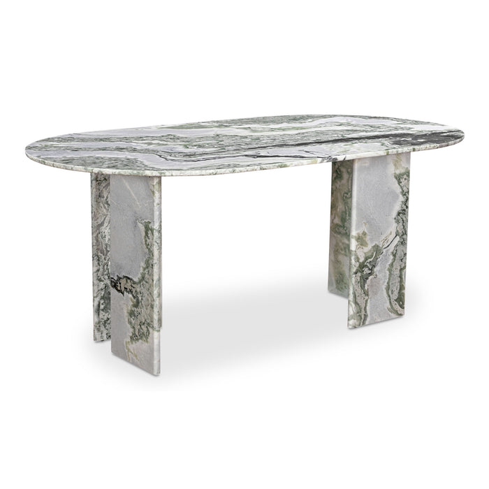Celia - Oval Dining Table - Gray / Green