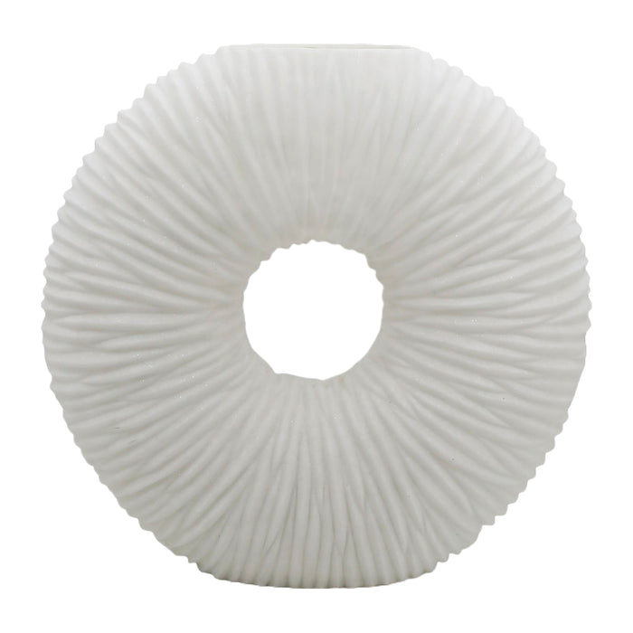 21" Naturalaly Large Quartz Resin Vase - White