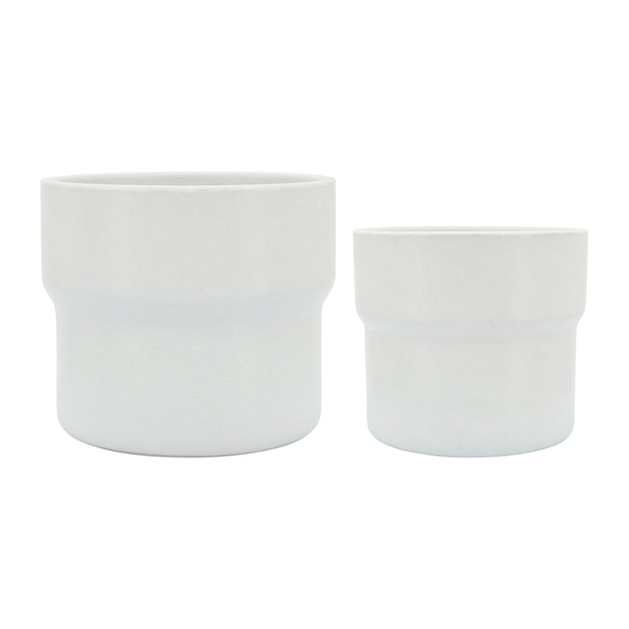 Ceramic Mushroom Planters 7 / 9 / 10" (Set of 3) - White