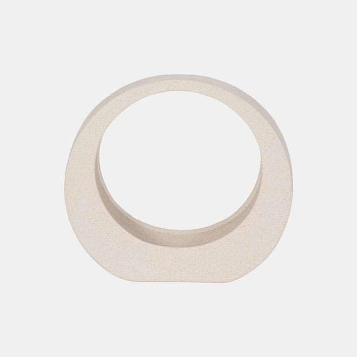 8" Sand Glaze Loop Object - White