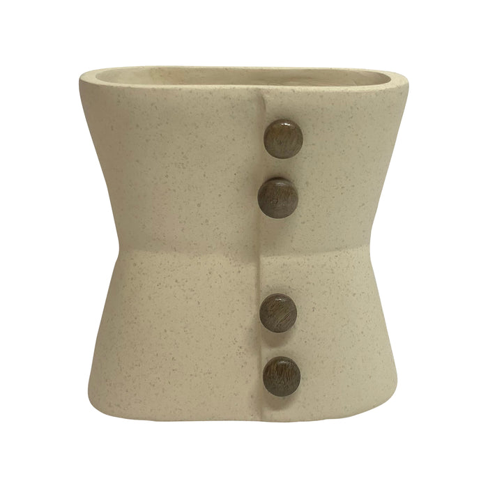 Button Vase - Ivory