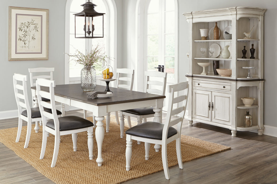 Bourbon County - Rectangular Extension Dining Table - White / Dark Brown