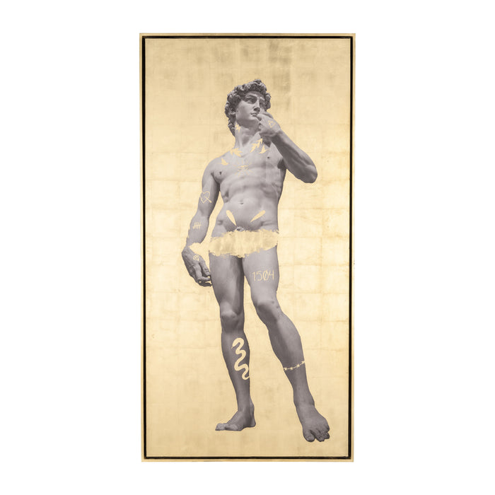 Hand Painted David In Gold 47X94 - White